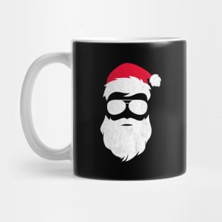 Funny Santa Claus with Sunglasses Christmas (Distrassed) Mug